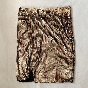 NWT H&M black and gold sequin skirt